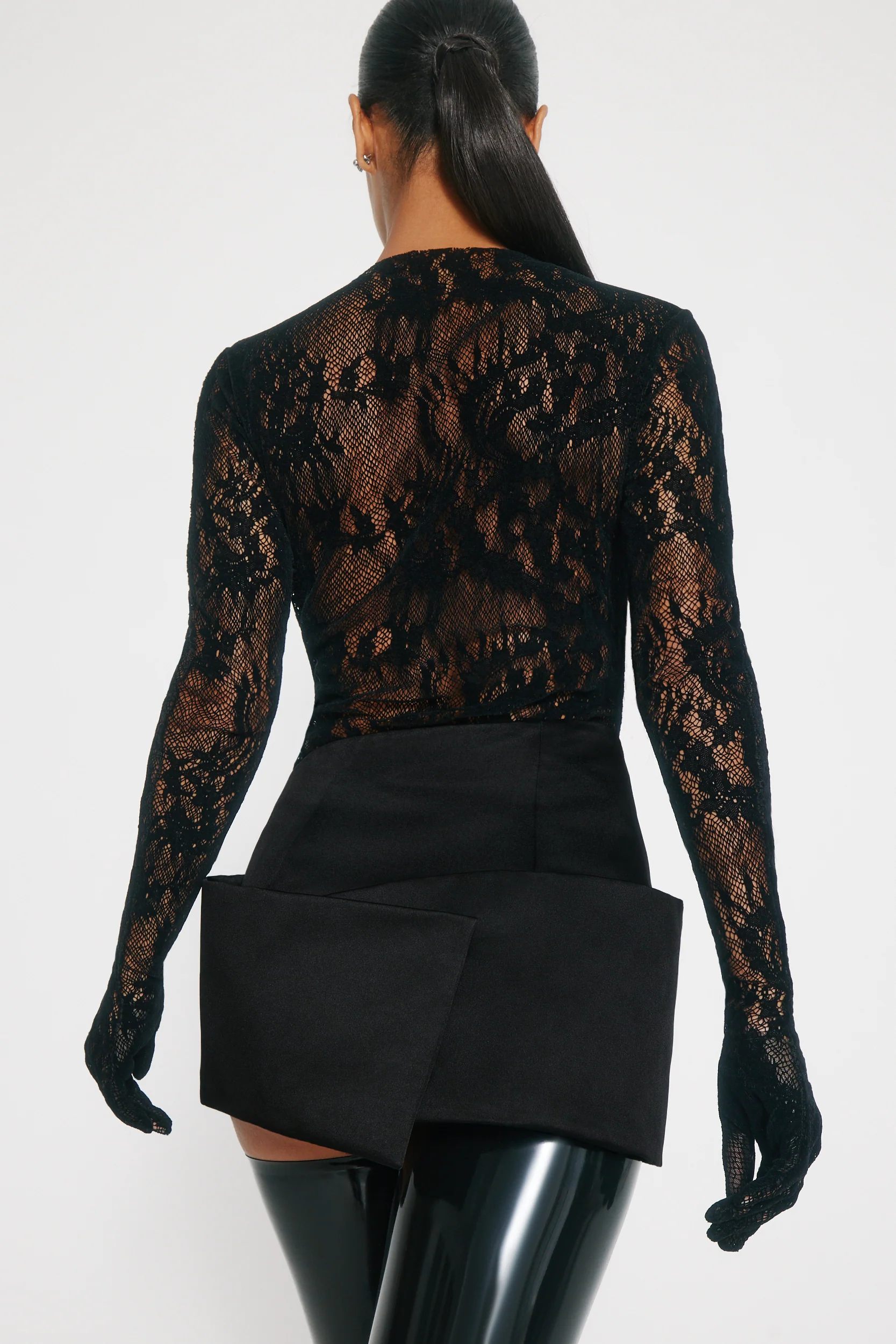 Noir Asymmetric Mini Skirt - Image 7