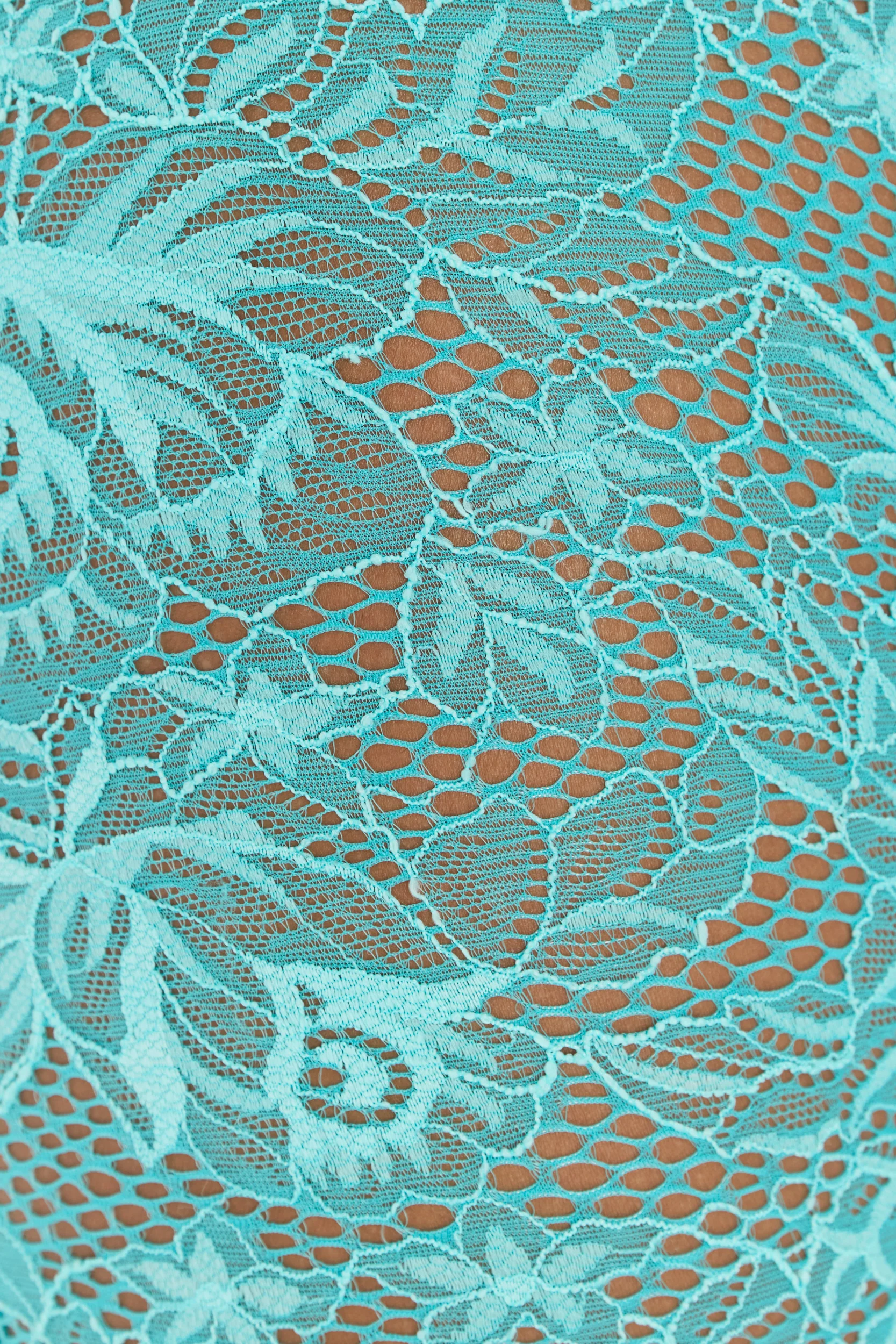 Turquoise Lace Catsuit - Image 7
